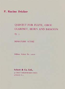 Fricker, P R: Wind Quintet op. 5