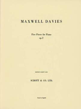 Maxwell Davies, Peter: Five Pieces op. 2