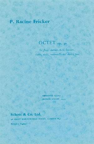 Fricker, P R: Octet op. 30