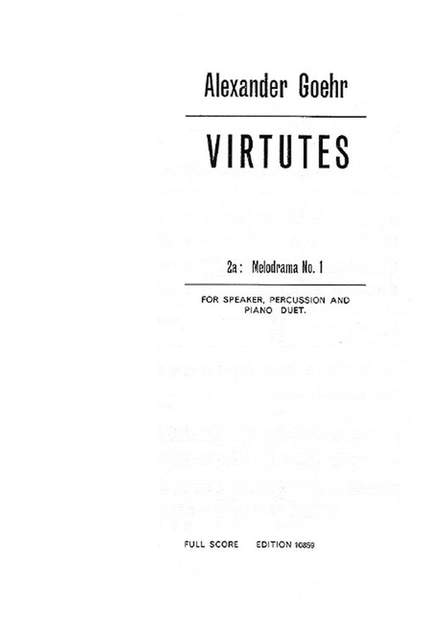 Goehr, A: Virtutes