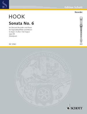 Hook, J: Sonata No 6