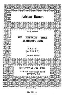 Batten, A: We beseech thee almighty Lord