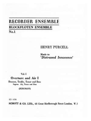 Purcell, H: Music to "Distressed Innocence" Vol. 1
