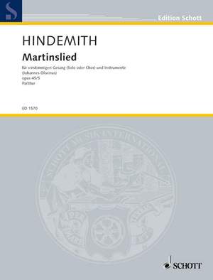 Hindemith, P: Martinslied op. 45/5