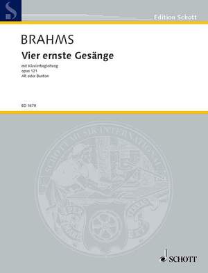 Brahms, J: Vier ernste Gesänge op. 121
