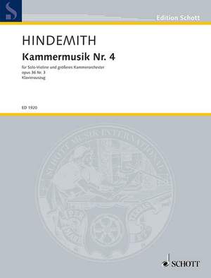 Hindemith, P: Kammermusik No. 4 op. 36/3