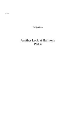 Philip Glass: Another Look at Harmony - Part 4