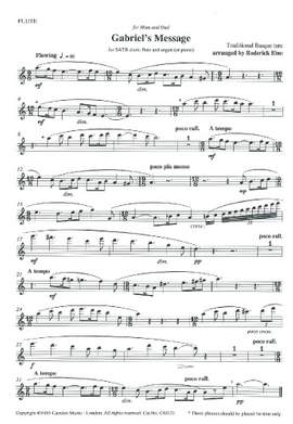 Elms: Three Carols (Flute Part)