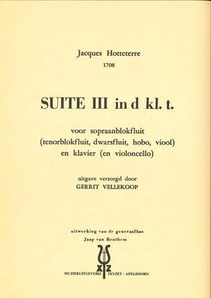 Hotteterre: Suite III in D minor