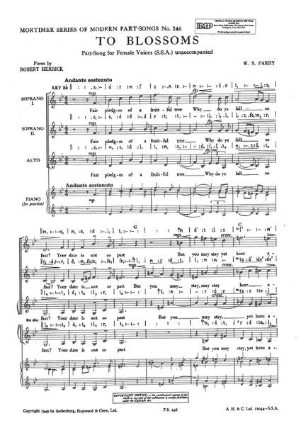Parry: To Blossoms