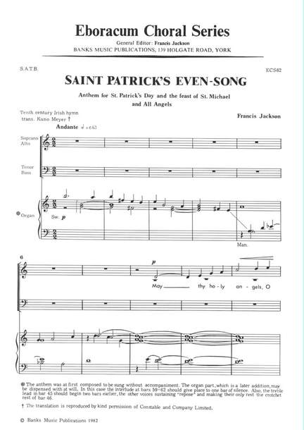 Jackson: Saint Patrick's Even-Song