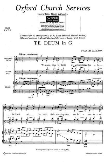 Jackson: Te Deum In G