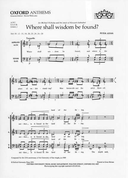 Aston: Where Shall Wisdom Be Found?