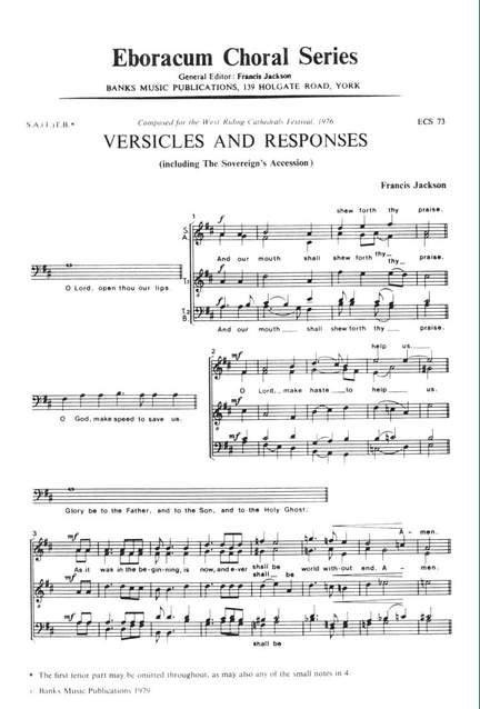 Jackson: Versicles & Responses