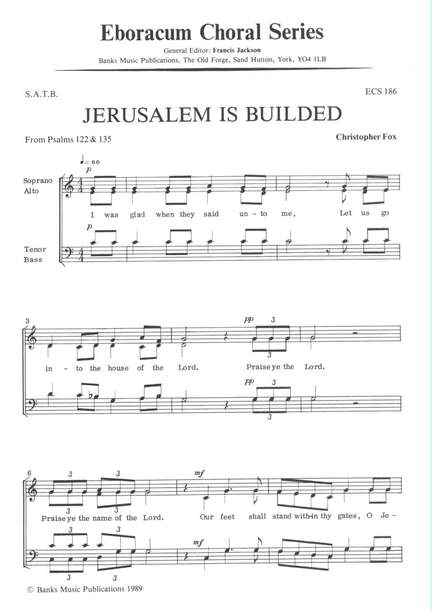 Fox: Jerusalem Is Builded