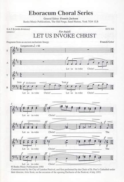 Grier: Let Us Invoke Christ