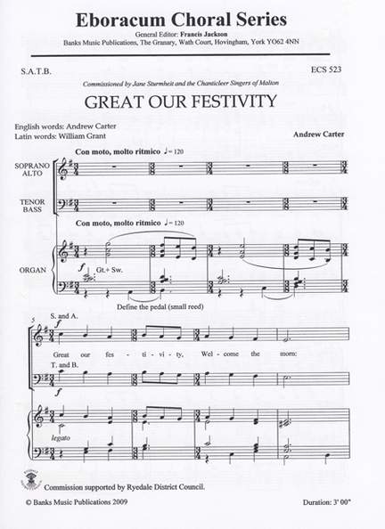 Carter: Great Our Festivity