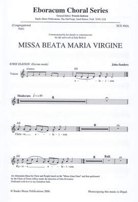 Sanders: Missa Beata Maria Virgine