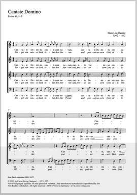 Hassler: Cantate Domino (Singet dem Herrn) (CDur)