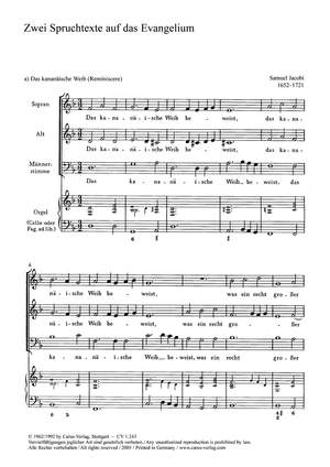 Jacobi: Zwei Spruchtexte auf das Evangelium