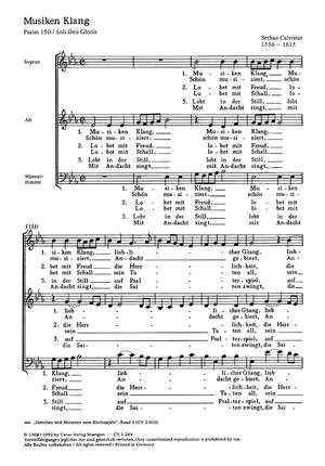Calvisius: Musiken Klang (EsDur)