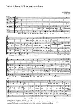 Franck; Praetorius: Durch Adams Fall