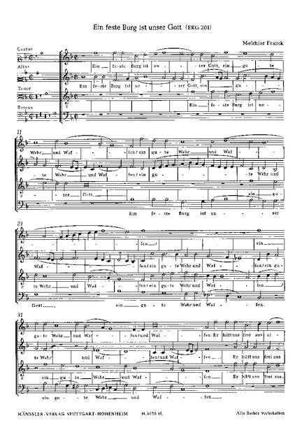 Franck; Praetorius: Ein feste Burg