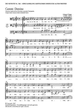 Crüger: Cantate Domino (CDur)