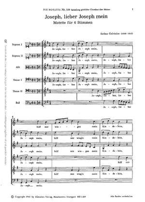 Calvisius: Joseph, lieber Joseph mein (GDur)