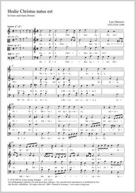 Marenzio: Hodie Christus natus est