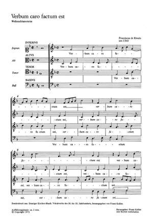 Rivulo: Allein Gott in der Höhe; Verbum caro factum est