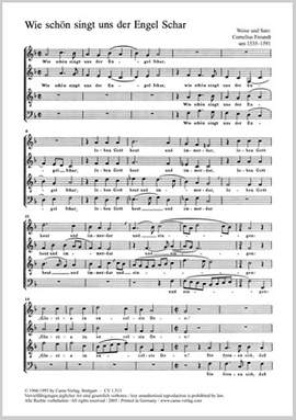 Freundt: Wie schön singt uns der Engel Schar (FDur)