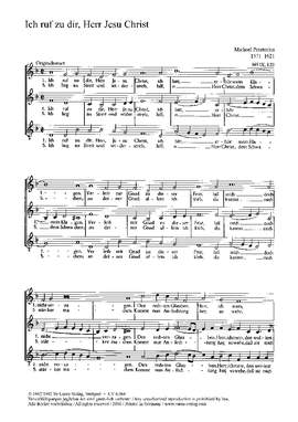 Praetorius: Ich ruf zu dir, Herr Jesu Christ (Op.9 no. 123; dMoll)