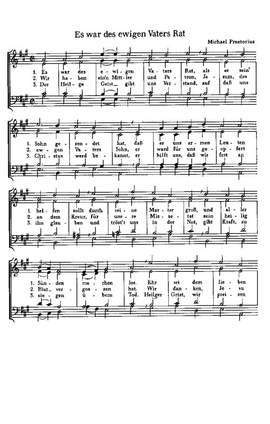 Praetorius: Es war des ewigen Vaters Rat; Schröter: Allein Gott in der Höh