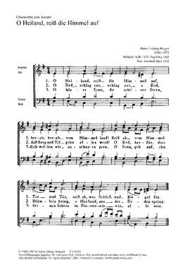 Berger: O Heiland, reiß die Himmel auf; Jansen: Gott, heilger Schöpfer