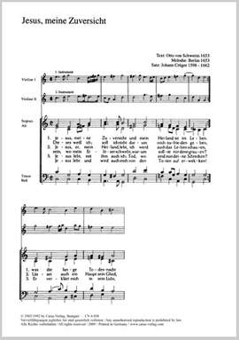 Crüger: Jesus, meine Zuversicht; Ein feste Burg; Fröhlich soll; Ebeling: Du meine Seele