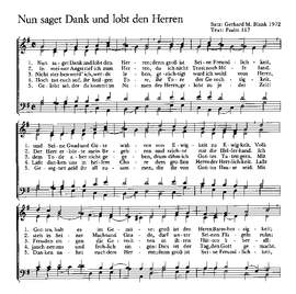 Blank: Nun saget Dank; Crüger: Lobet den Herren