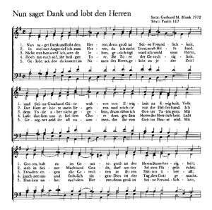 Blank: Nun saget Dank; Crüger: Lobet den Herren