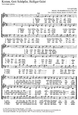 Stölte: Komm, Gott Schöpfer; Abel: Komm, Heiliger Geist
