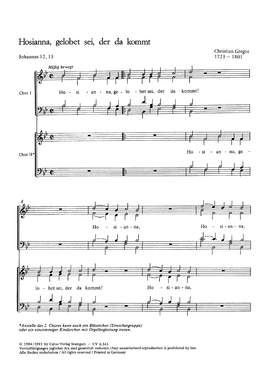 Gregor: Hosianna, gelobet sei, der da kommt (BDur)