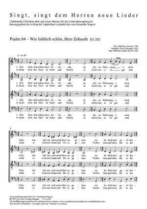 Psalm 84: Wie lieblich schön, Herr Zebaoth