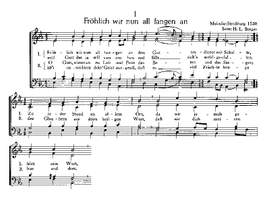 Berger; Kurig: Fröhlich wir nun all fangen an; Werner: Freut euch; Kurig: Nun jauchzet; Singet dem Herrn