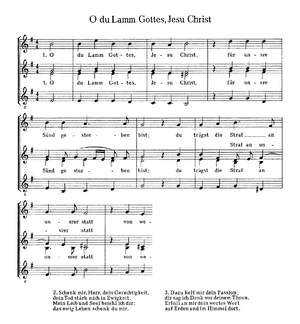 Lechner: O Welt, sieh hier dein Leben; Staden: O du Lamm Gottes; Praetorius: Erstanden ist der heilige Christ