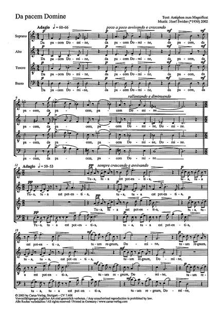 Swider: Da pacem Domine