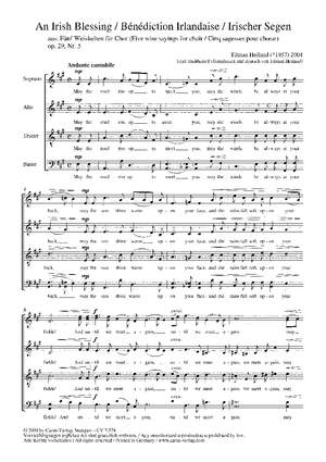 Heiland: Irischer Segen (Op.29 no. 5; A-Dur)