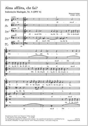 Schütz: Alma afflitta, che fai? (Arme Seele, was machst du?) (SWV 4 (op. 1 no. 4); a-Moll)