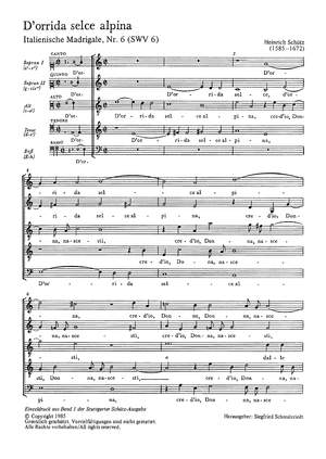 Schütz: D'orrida selce alpina (Grausiger Frelsen der Alpen) (SWV 6 (op. 1 no. 6); a-Moll)