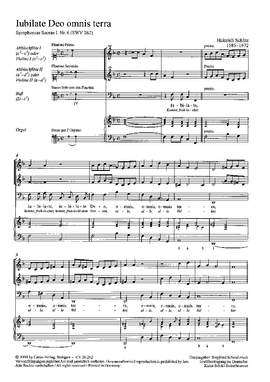 Schütz: Jubilate Deo omnis terra (Kommt, frohlocket dem Herrn alle Völker) (SWV 262 (op. 6 no. 6); FDur)