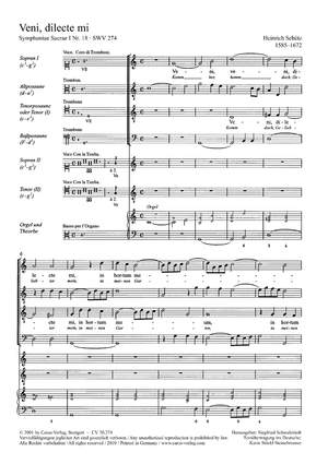 Schütz: Veni dilecte mi (SWV 274 (op. 6 no. 18); mixolydisch)