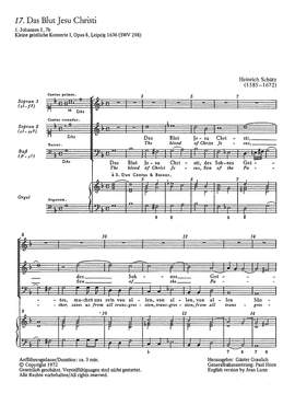 Schütz: Das Blut Jesu Christi (SWV 298 (op. 8 no. 17); dorisch)